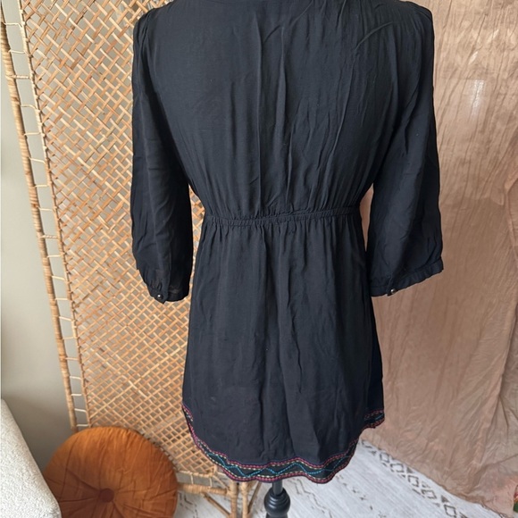 Black Boho Embroidery Tunic Top - Picture 4 of 12